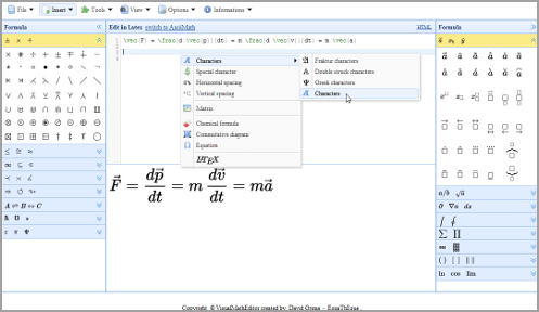 VisualMathEditor equations