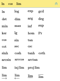 EquaThEque Visual Math Editor Screenshot symbols functions