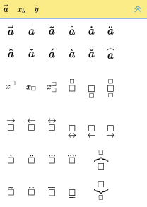 EquaThEque Visual Math Editor Screenshot symbols sub sup